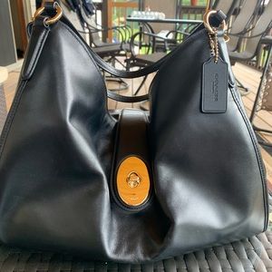 Coach black leather bag